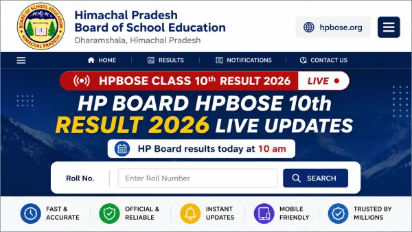 Hpobose.org, HP Board HPBOSE 10th Result 2026 Live Updates: HP Board results today at 10 am